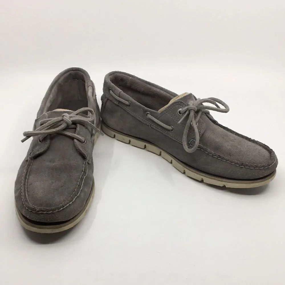 Timberland Gray Suede Boat Shoes Loafers with SensorFlex Technology size 9